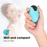 Winter Sleep Aid Bundle - White Handheld EMS Pulse Device with 15 Levels and Champagne gold Imitation Silk Eye Mask for Relaxation, Travel, and Night Rest