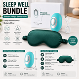 Winter Sleep Aid Bundle - Green Handheld EMS Pulse Device with 15 Levels and Green Imitation Silk Eye Mask for Relaxation, Travel, and Night Rest In Australia - Darrahopens