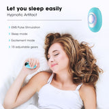 Winter Sleep Aid Bundle - Black Handheld EMS Pulse Device with 15 Levels and Black Imitation Silk Eye Mask for Relaxation, Travel, and Night Rest