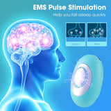 Winter Sleep Aid Bundle - Black Handheld EMS Pulse Device with 15 Levels and Black Imitation Silk Eye Mask for Relaxation, Travel, and Night Rest