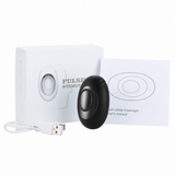 Winter Sleep Aid Bundle - Black Handheld EMS Pulse Device with 15 Levels and Black Imitation Silk Eye Mask for Relaxation, Travel, and Night Rest