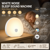 White Rechargeable White Noise Sleep Aid Night Light - 10 Soothing Nature Sounds, Dimmable RGB Mood Lighting, Timer Function for Baby Nursing and Adult Relaxation In Australia - Darrahopens