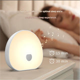 White Rechargeable White Noise Sleep Aid Night Light - 10 Soothing Nature Sounds, Dimmable RGB Mood Lighting, Timer Function for Baby Nursing and Adult Relaxation