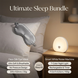 Nighttime Anxiety Relief & Relaxation Set - Grey Imitation Silk Sleep Eye Mask and  Smart White Noise Night Light for Soothing Sleep, Nursing, and Stress Reduction In Australia - Darrahopens