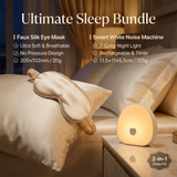 Nighttime Anxiety Relief & Relaxation Set - Champagne gold Imitation Silk Sleep Eye Mask and  Smart White Noise Night Light for Soothing Sleep, Nursing, and Stress Reduction In Australia - Darrahopens