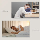 Nighttime Anxiety Relief & Relaxation Set - Champagne gold Imitation Silk Sleep Eye Mask and  Smart White Noise Night Light for Soothing Sleep, Nursing, and Stress Reduction