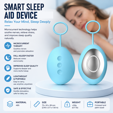 Blue Portable Handheld Sleep Aid Device - CES Microcurrent Relaxation Tool with 5 Intensity Levels, USB-C Rechargeable ABS Shell for Stress Relief and Bedtime Routine In Australia - Darrahopens