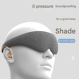 Grey 3D Contoured Sleep Mask with Integrated Earplugs - Zero Pressure Eye Cover, Light Blocking, Noise Reduction, Breathable Milk Silk for Travel and Nap