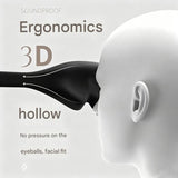 Grey 3D Contoured Sleep Mask with Integrated Earplugs - Zero Pressure Eye Cover, Light Blocking, Noise Reduction, Breathable Milk Silk for Travel and Nap