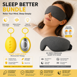 Sleep Aid Combo Set - Yellow Portable Microcurrent Handheld Device and Grey 3D Zero Pressure Eye Mask with Earplugs, USB Rechargeable  Relaxation Tool for Travel and Home Use In Australia - Darrahopens