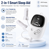 White Handheld CES Sleep Aid Device with Ear Clip - Dual Mode Microcurrent Relaxation, 3 Intensity Levels, USB Rechargeable, Portable Insomnia Relief for Home and Travel In Australia - Darrahopens