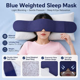 Blue Weighted Sleep Mask - Double-Sided Cooling and Warm Fabric, Micro-Bead Pressure Design, 72cm Adjustable Wrap, Light Blocking Eye Cover for Travel and Home Use In Australia - Darrahopens