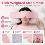Pink Weighted Sleep Mask - Double-Sided Cooling and Warm Fabric, Micro-Bead Pressure Design, 72cm Adjustable Wrap, Light Blocking Eye Cover for Travel and Home Use In Australia - Darrahopens