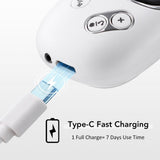 Home and Travel Sleep Aid Bundle - White Dual Mode CES Microcurrent Sleep Aid  Device and Grey Gravity Eye Mask, USB Rechargeable Handheld and Ear Clip Unit, 72cm Light Blocking Polyester Cover for Deep Rest and Travel