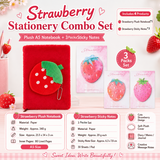 Fruit-Shaped Office Supplies Set-3 packs Strawberry Shaped Sticky Notes  and A5 Plush Notebook with Strawberry Shaped Detachable Coin Purse - Cute Memo Pads for Journaling Office School Gift Ready In Australia - Darrahopens