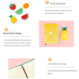 Fruit-Shaped Office Supplies Set-3 packs Strawberry Shaped Sticky Notes  and A5 Plush Notebook with Strawberry Shaped Detachable Coin Purse - Cute Memo Pads for Journaling Office School Gift Ready