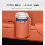 White Universal Car Door Cup Holder - PU Leather Hanging Storage Organizer for Seat Back and Console side and Door storage compartment - Multi-Purpose Beverage Pocket with Secure Clip Design for Travel and Commute