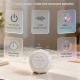 White Noise Sleep Aid Night Light - 7 Colour RGB Mood Lamp with Timer, Portable Bedside Table Lamp for Bedroom and Relaxation