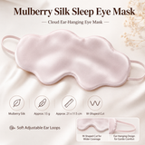 Pink Mulberry Silk Sleep Eye Mask - Cloud Shaped Blackout Blindfold with Adjustable Strap, Lightweight Travel and Nap Essential for Sensitive Skin In Australia - Darrahopens