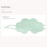 Black Mulberry Silk Sleep Eye Mask - Cloud Shaped Blackout Blindfold with Adjustable Strap, Lightweight Travel and Nap Essential for Sensitive Skin