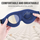 Black 3D Contoured Sleep Eye Mask - 360 Degree Blackout Blindfold with Adjustable Strap and Nose Wing Design for Side Sleepers, Travel and Nap In Australia - Darrahopens
