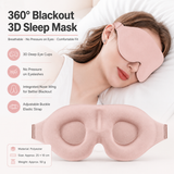 Pink 3D Contoured Sleep Eye Mask - 360 Degree Blackout Blindfold with Adjustable Strap and Nose Wing Design for Side Sleepers, Travel and Nap In Australia - Darrahopens