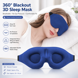 Blue 3D Contoured Sleep Eye Mask - 360 Degree Blackout Blindfold with Adjustable Strap and Nose Wing Design for Side Sleepers, Travel and Nap In Australia - Darrahopens