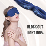 Blue 3D Contoured Sleep Eye Mask - 360 Degree Blackout Blindfold with Adjustable Strap and Nose Wing Design for Side Sleepers, Travel and Nap