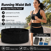 Black L Size Running Waist Belt - High Stretch Spandex Nylon Blend, 360-Degree Storage Pocket, Breathable Mesh Design for Running and Gym Use In Australia - Darrahopens