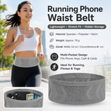 Grey M Size Running Waist Belt - High Stretch Spandex Nylon Blend, 360-Degree Storage Pocket, Breathable Mesh Design for Running and Gym Use In Australia - Darrahopens