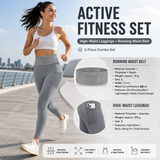 Comfortable Outdoor Sports Set-Grey L Size Running Waist Belt and Grey L Size High-Waisted Yoga Leggings  - Breathable Spandex Blend, Side Pockets for Phone and Keys, Lightweight Fitness Gear for Running and Gym In Australia - Darrahopens