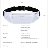 Black Running Waist Pack—Made of waterproof nylon with an adjustable strap (fits waist sizes 60–110 cm); features a three-pocket design to store a phone and keys, includes reflective strips for safety during night runs, and is suitable for running, mounta