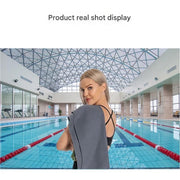 2 Piece Light Blue Microfiber Sports Towel Set -  152*76cm and 80*40cm Quick Dry Gym Towels, Ultra Absorbent Sweat Towel for Fitness Running Swimming, Lightweight Travel Friendly