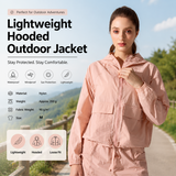 Pink M Size Women's Lightweight Hooded Windbreaker Jacket - Nylon, Waterproof, Windproof, Sun Protection, Loose Fit for Hiking, Running, Yoga and Outdoor Activities In Australia - Darrahopens