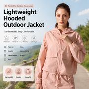 Pink L Size Women's Lightweight Hooded Windbreaker Jacket - Nylon, Waterproof, Windproof, Sun Protection, Loose Fit for Hiking, Running, Yoga and Outdoor Activities In Australia - Darrahopens