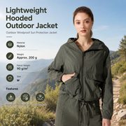 Green M Size Women's Lightweight Hooded Windbreaker Jacket - Nylon, Waterproof, Windproof, Sun Protection, Loose Fit for Hiking, Running, Yoga and Outdoor Activities In Australia - Darrahopens