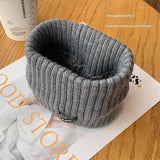 Black Women's Knitted Headkerchief- Soft Yarn Wide Ear Warmer Head Wrap, Stretchy Non-Slip Forehead Protector for Sports, Yoga, Postpartum Care and Winter Outdoor Activities