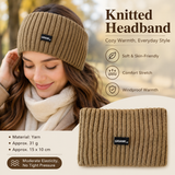 Khaki Women's Knitted Headkerchief- Soft Yarn Wide Ear Warmer Head Wrap, Stretchy Non-Slip Forehead Protector for Sports, Yoga, Postpartum Care and Winter Outdoor Activities In Australia - Darrahopens
