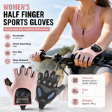 Pink S size Women's Half-Finger Fitness Gloves - Liquid Silicone Shock Absorption, Ice Silk Breathable Fabric, Non-Slip Grip for Gym Yoga Cycling Weight Training In Australia - Darrahopens