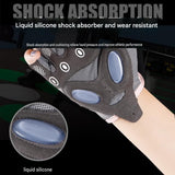 Grey L size Women's Half-Finger Fitness Gloves - Liquid Silicone Shock Absorption, Ice Silk Breathable Fabric, Non-Slip Grip for Gym Yoga Cycling Weight Training