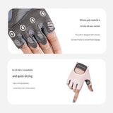 Black S size Women's Half-Finger Fitness Gloves - Liquid Silicone Shock Absorption, Ice Silk Breathable Fabric, Non-Slip Grip for Gym Yoga Cycling Weight Training