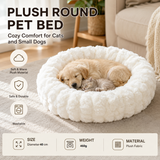 White 40cm with Heart-patterned jacquard Plush Round Pet Bed - Soft Donut Cat Bed, Warm Winter Dog Cushion for Anxiety Relief and Cozy Sleep, Durable Non-Slip Nest for Small to Medium Pets In Australia - Darrahopens