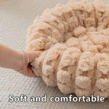 Grey 40cm with Heart-patterned jacquard Plush Round Pet Bed - Soft Donut Cat Bed, Warm Winter Dog Cushion for Anxiety Relief and Cozy Sleep, Durable Non-Slip Nest for Small to Medium Pets