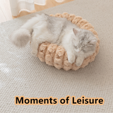 Yellow 40cm with Heart-patterned jacquard Plush Round Pet Bed - Soft Donut Cat Bed, Warm Winter Dog Cushion for Anxiety Relief and Cozy Sleep, Durable Non-Slip Nest for Small to Medium Pets