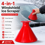 Red Multi-Function Car Windshield Ice Scraper - 4-in-1 Plastic Snow Removal Tool with Funnel Design, Lightweight Portable De-Icer for Winter Driving Safety In Australia - Darrahopens