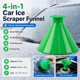 Green Multi-Function Car Windshield Ice Scraper - 4-in-1 Plastic Snow Removal Tool with Funnel Design, Lightweight Portable De-Icer for Winter Driving Safety In Australia - Darrahopens