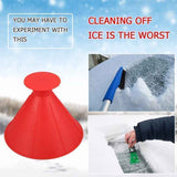 Green Multi-Function Car Windshield Ice Scraper - 4-in-1 Plastic Snow Removal Tool with Funnel Design, Lightweight Portable De-Icer for Winter Driving Safety
