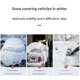 Black Multi-Function Car Windshield Ice Scraper - 4-in-1 Plastic Snow Removal Tool with Funnel Design, Lightweight Portable De-Icer for Winter Driving Safety