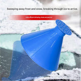 Black Multi-Function Car Windshield Ice Scraper - 4-in-1 Plastic Snow Removal Tool with Funnel Design, Lightweight Portable De-Icer for Winter Driving Safety