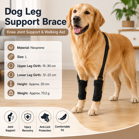 L  Size Dog Knee Brace and Leg Support Sleeve - Protective Wrap, Lightweight Anti Licking Cover for Walking and Supervised Daily Pet Care In Australia - Darrahopens